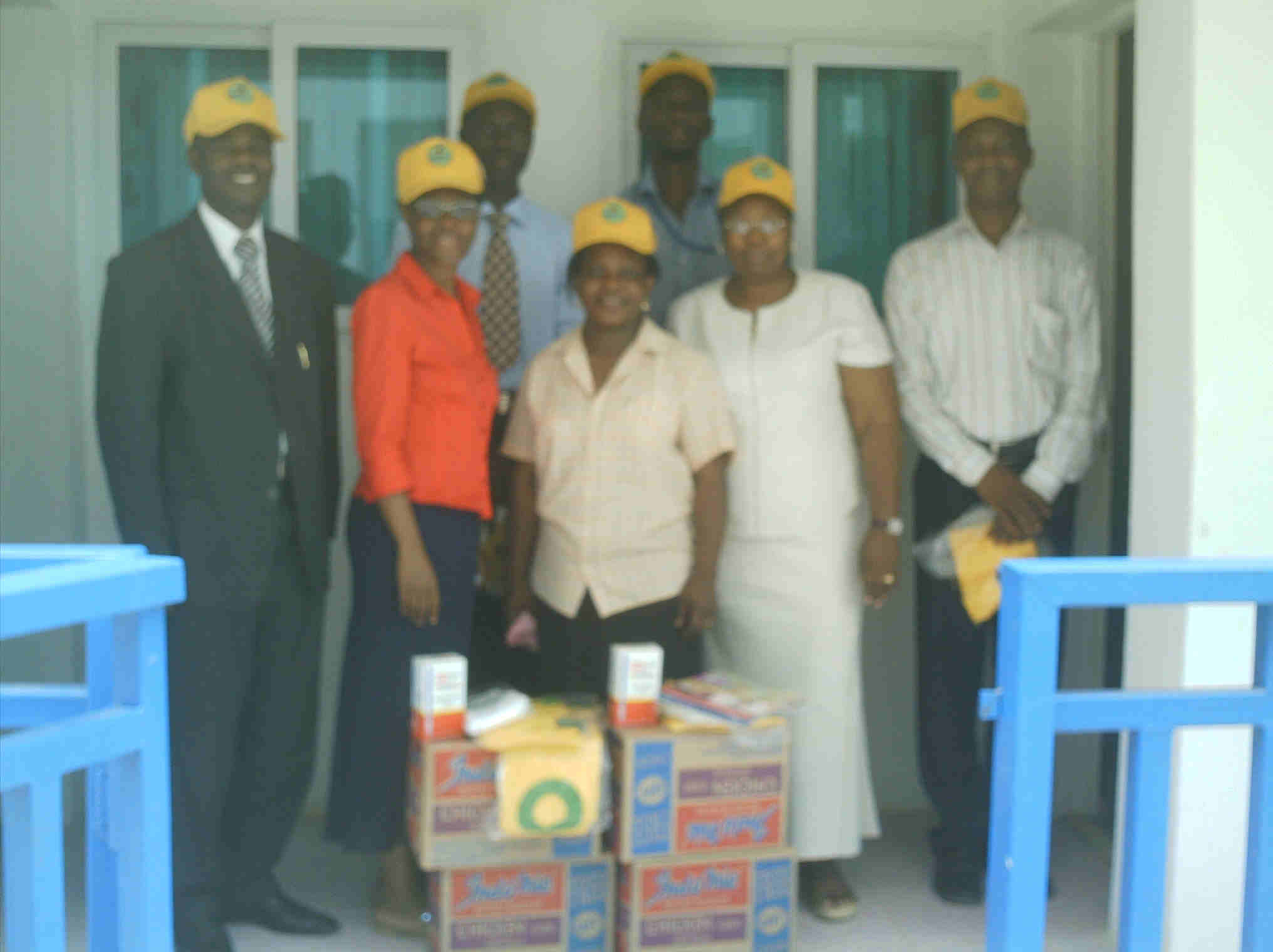 SOME TOPNOTCH OFFICIALS WHO CAME WITH SOME DONATED ITEMS FOR THE CAMPERS - food, t-shirts, magazines, etc.
